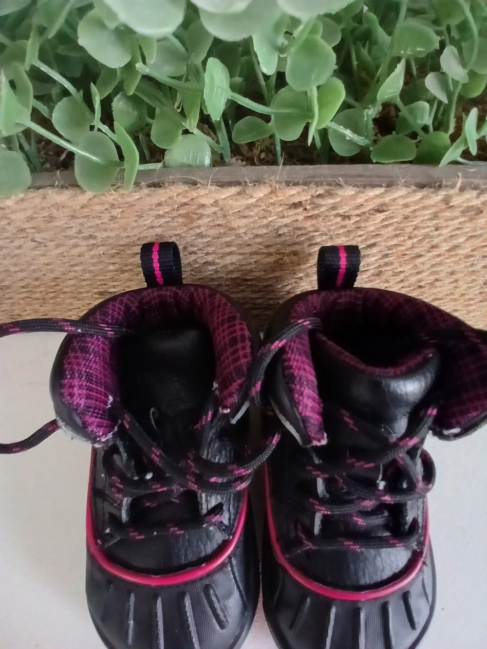 Nike Kids Black and Pink Waterproof Snow Boots